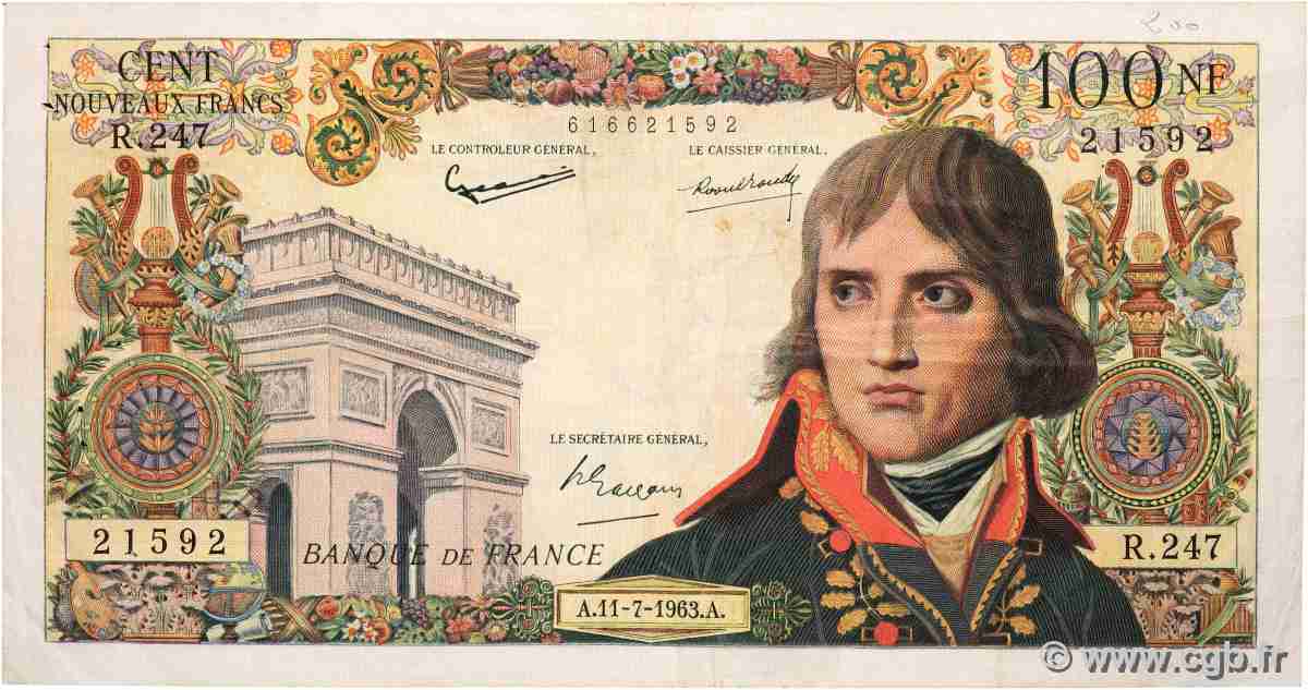 100 Nouveaux Francs BONAPARTE FRANCE 1963 F.59.22 TB+