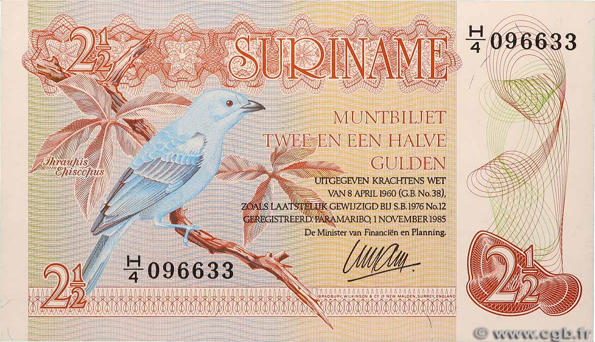 2,5 Gulden SURINAM 1985 P.119a NEUF