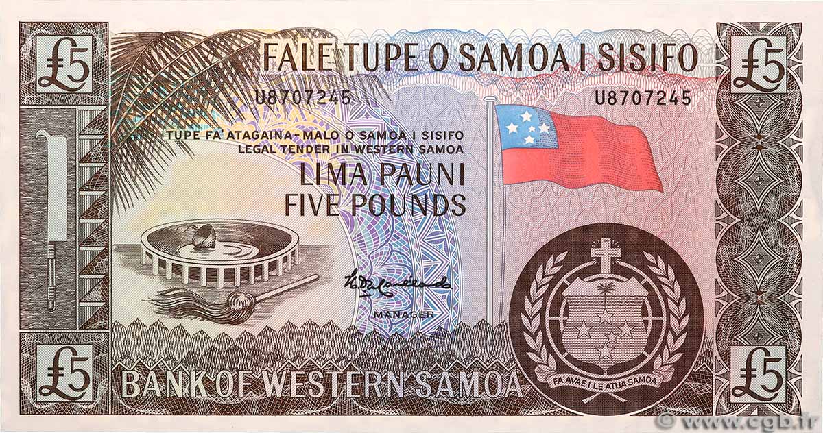 5 Pounds SAMOA 2020 P.15CS pr.NEUF