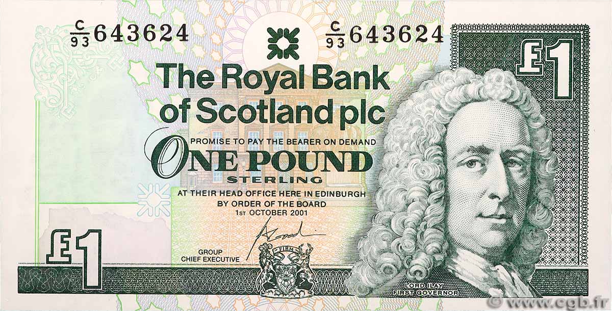 1 Pound ÉCOSSE 2001 P.351e NEUF