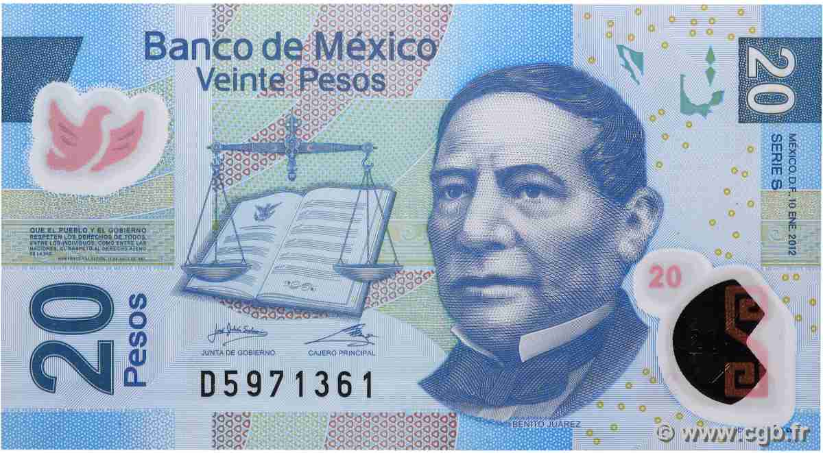 20 Pesos MEXIQUE 2012 P.122s NEUF