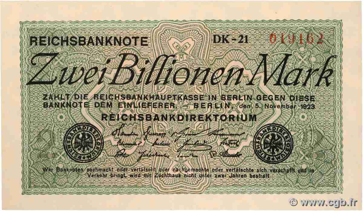 2 Billions Mark GERMANY 1923 P.135a XF-