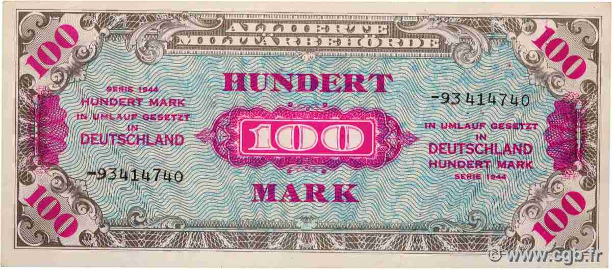 100 Mark GERMANIA 1944 P.197d AU+