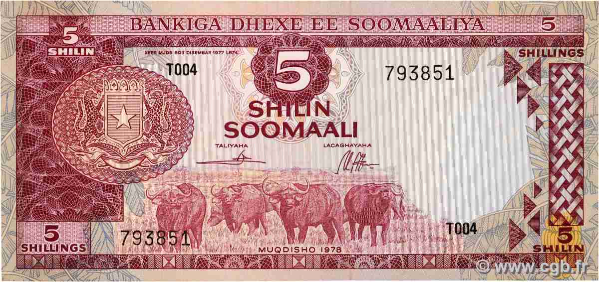 5 Shilin SOMALIA 1978 P.21 FDC