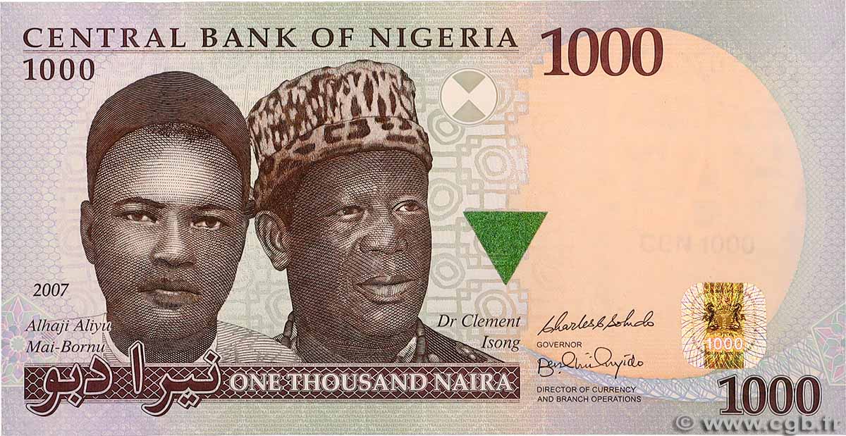 1000 Naira NIGERIA 2007 P.36c FDC