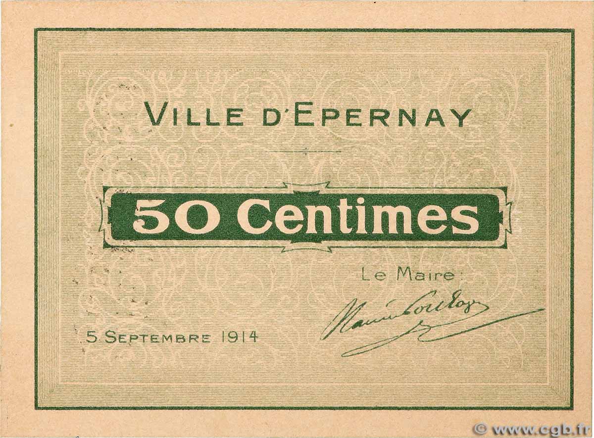 50 Centimes FRANCE regionalismo e varie Epernay 1914 JP.51-15 SPL+