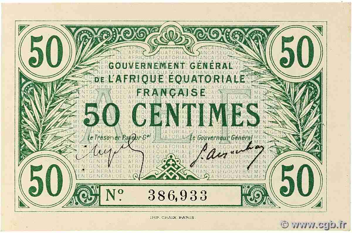 50 Centimes type 1917 AFRIQUE ÉQUATORIALE FRANÇAISE 1920 A.101a AU-