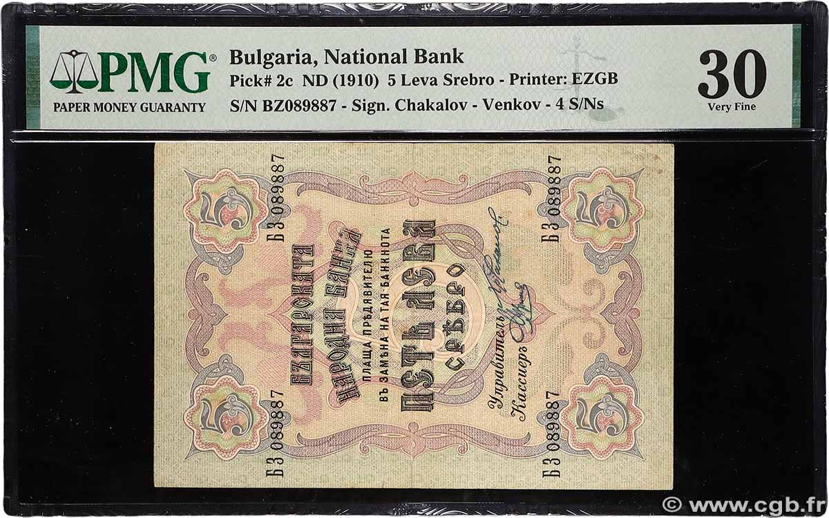 5 Leva Srebro BULGARIEN 1909 P.002c SS