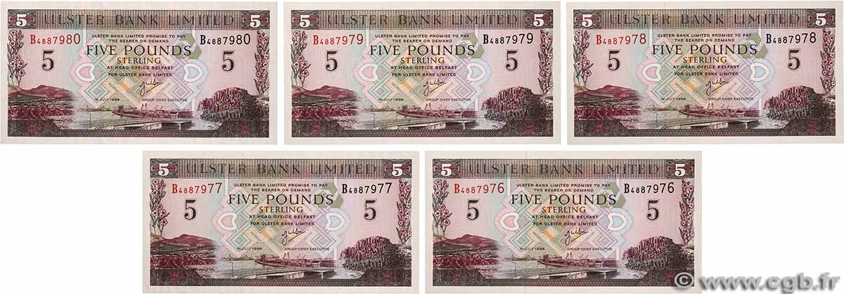 5 Pounds Consécutifs NORTHERN IRELAND 1998 P.335b ST