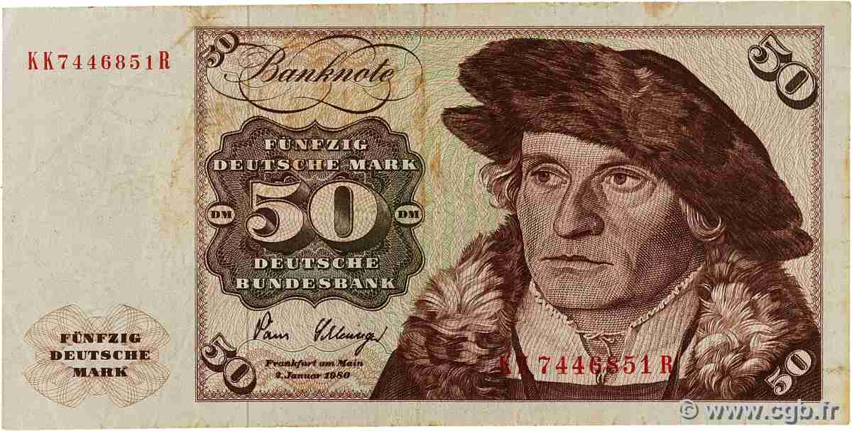 50 Deutsche Mark GERMAN FEDERAL REPUBLIC 1980 P.33d F