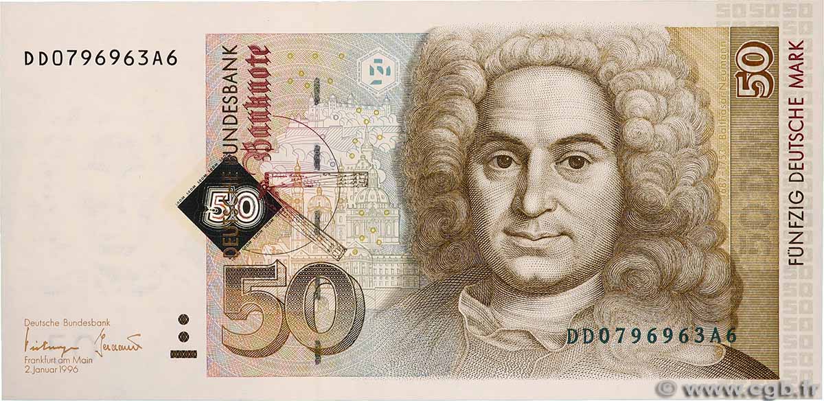 50 Deutsche Mark GERMAN FEDERAL REPUBLIC 1996 P.45 UNC