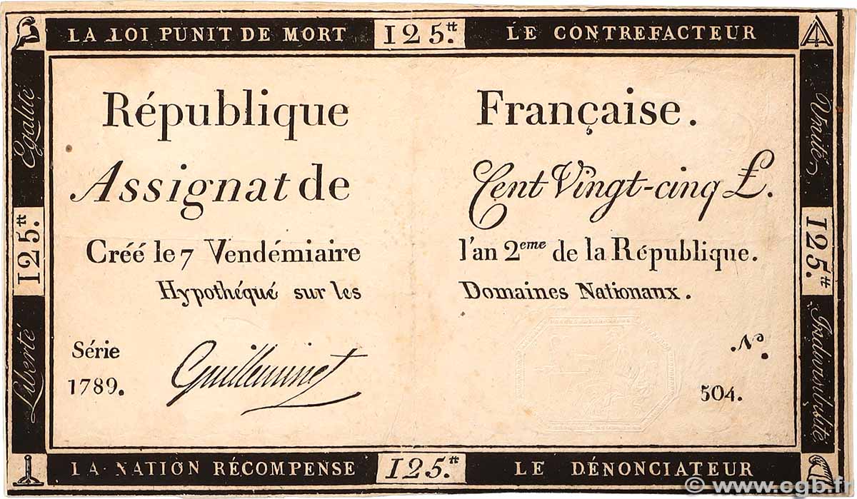 125 Livres FRANCIA 1793 Ass.44a BB