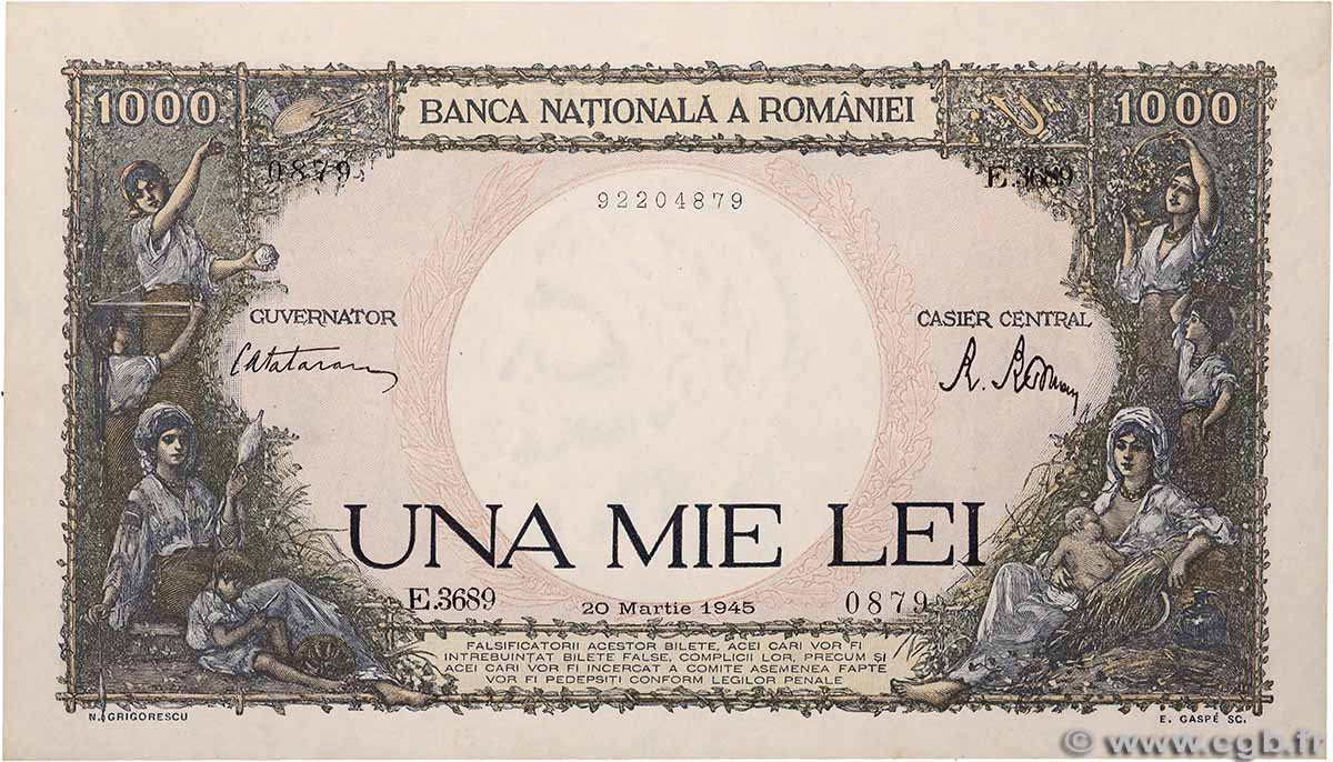 1000 Lei ROMANIA 1945 P.052a UNC-