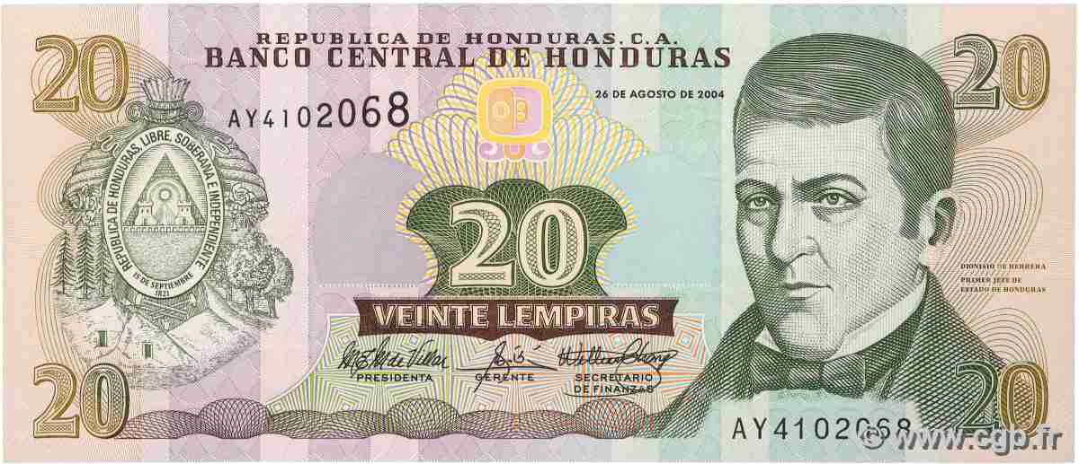 20 Lempiras HONDURAS 2004 P.092 NEUF
