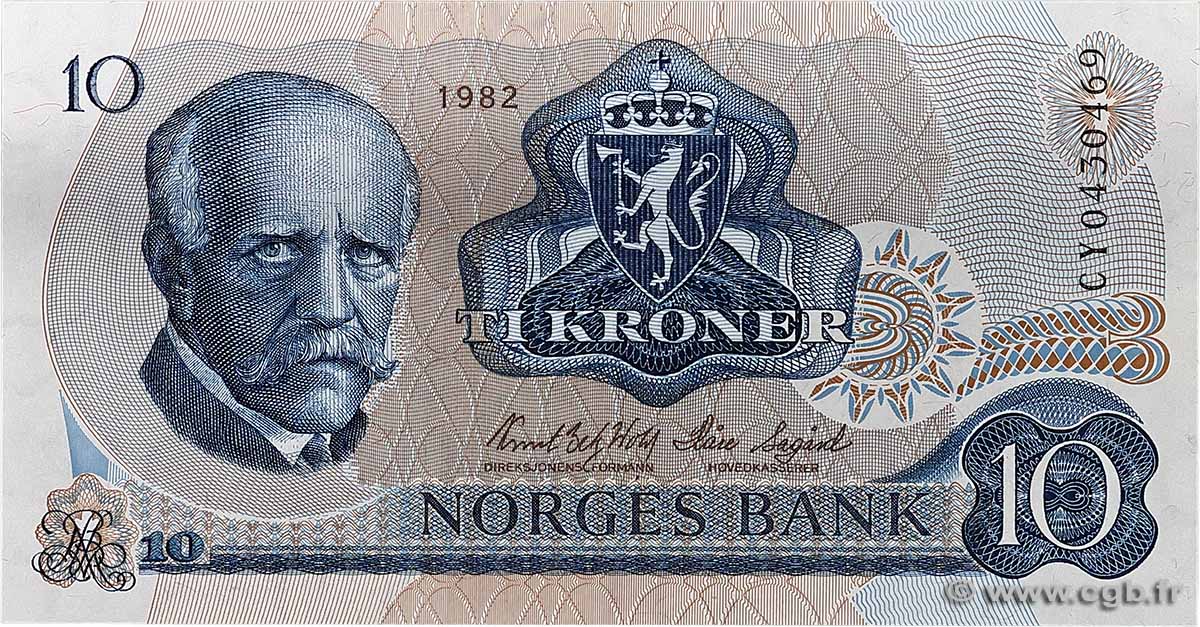 10 Kroner NORVÈGE 1982 P.36c SPL+