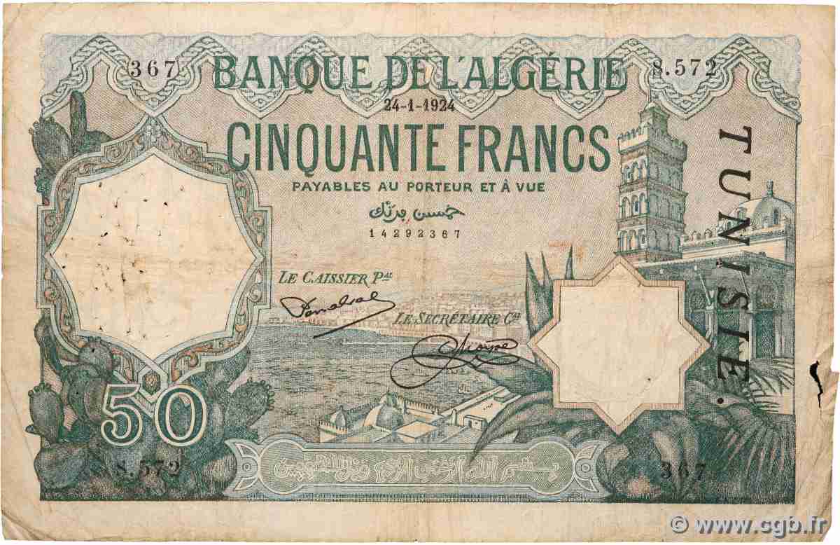 50 Francs TUNESIEN 1928 P.09 fS