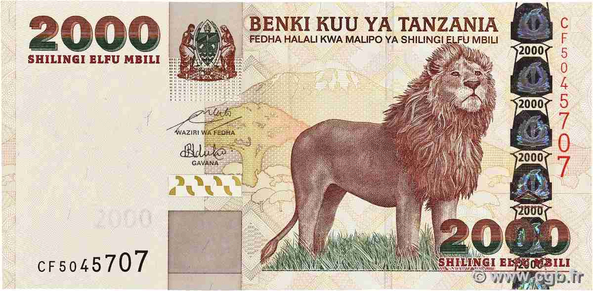 2000 Shilingi TANZANIA 2009 P.37b SPL