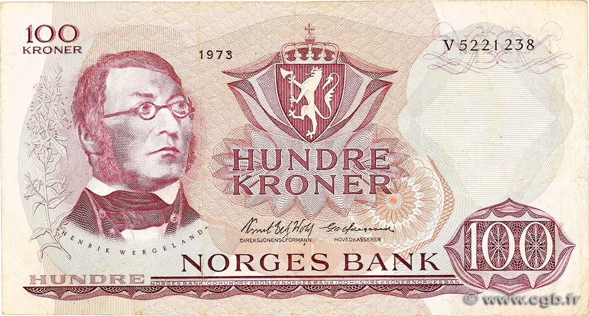100 Kroner NORVÈGE 1973 P.38g TB+