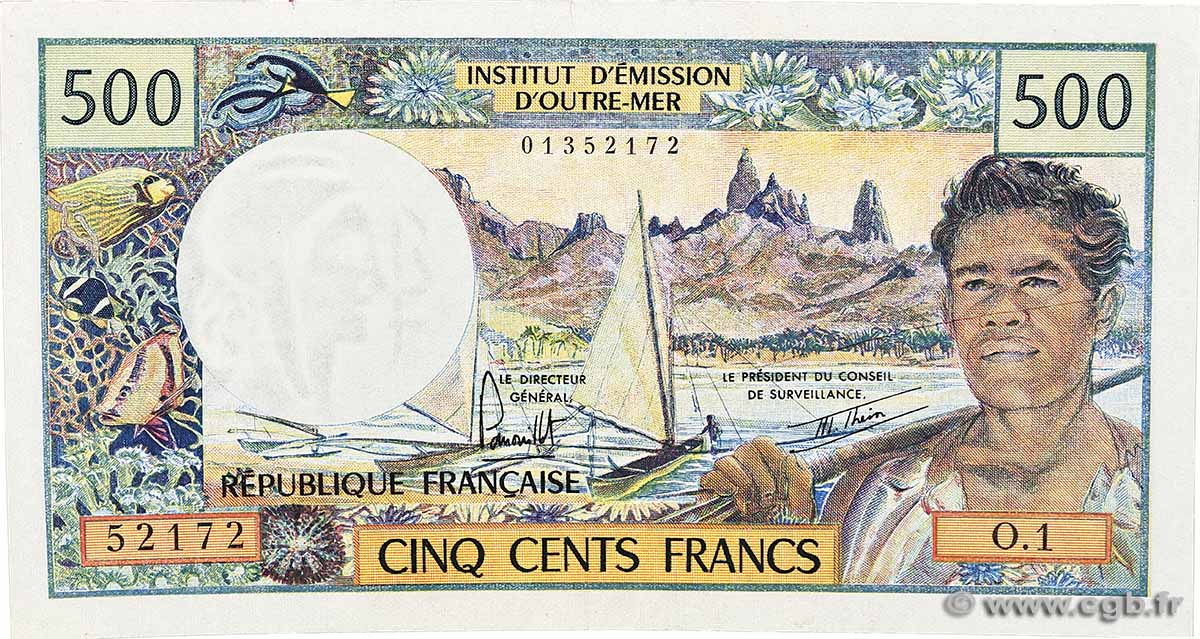 500 Francs TAHITI 1977 P.25b1 SPL+