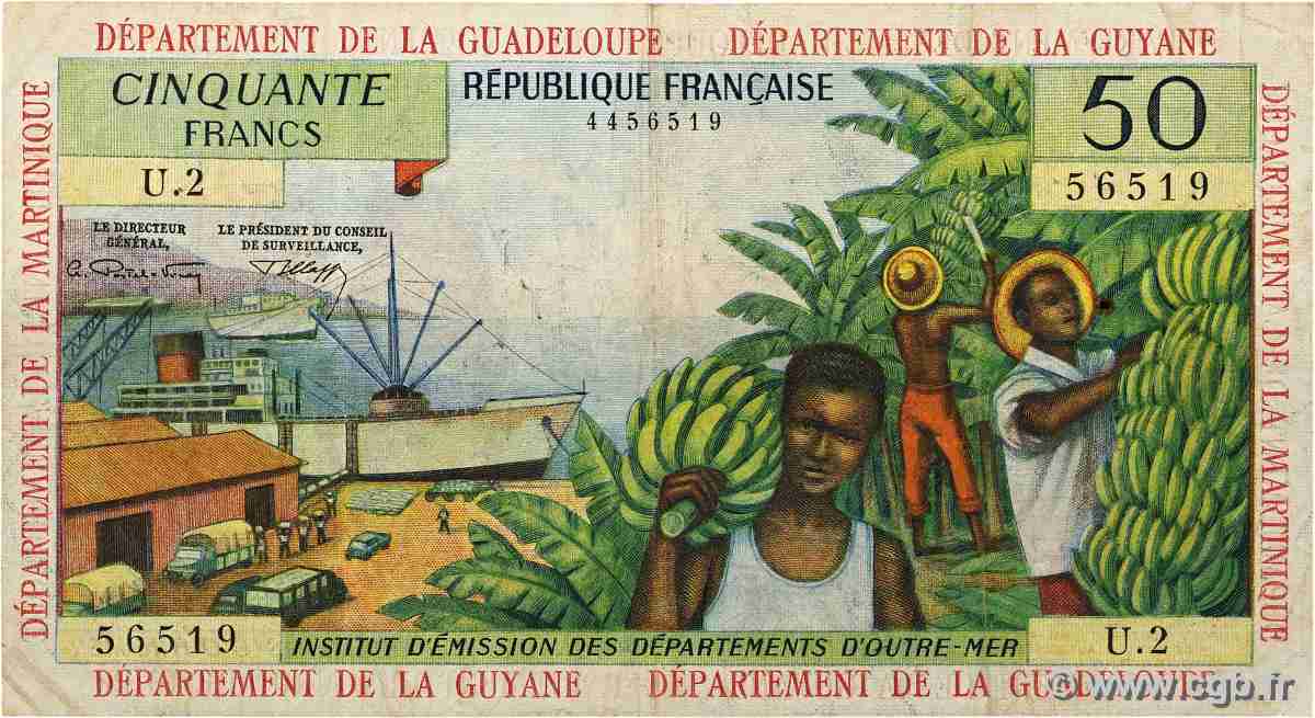 50 Francs ANTILLES FRANÇAISES 1964 P.09b TB