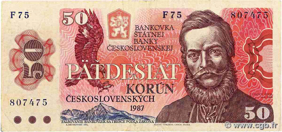 50 Korun TSCHECHOSLOWAKEI 1987 P.096a fSS