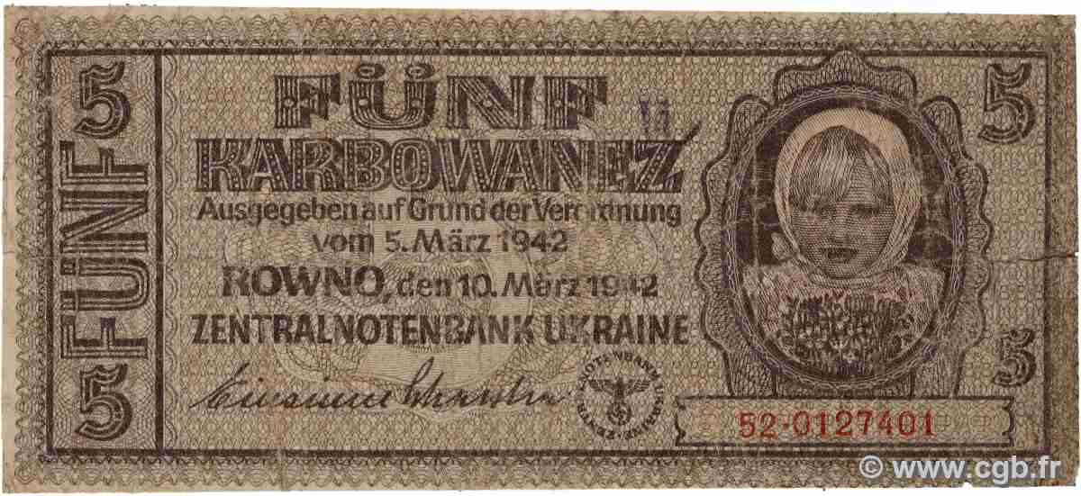 5 Karbowanez UKRAINE 1942 P.051 SGE