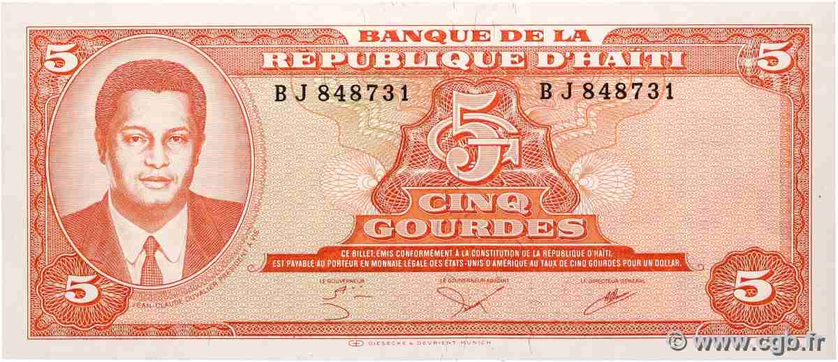 5 Gourdes HAÏTI 1985 P.241a EBC+