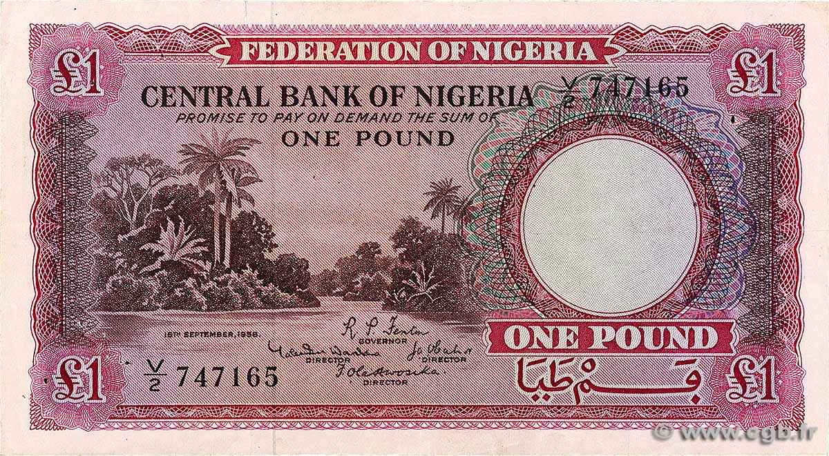 1 Pound NIGERIA 1958 P.04a TTB