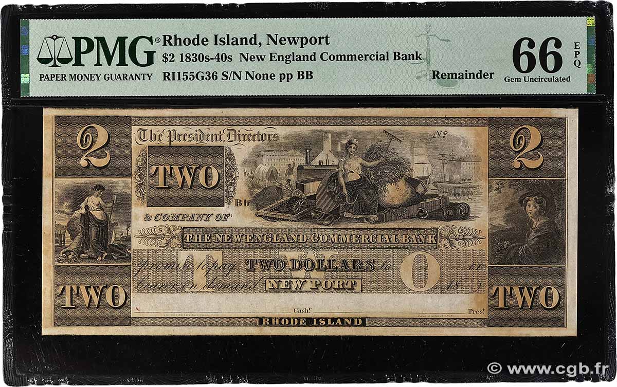 2 Dollars Non émis UNITED STATES OF AMERICA Newport 1830 P.- UNC