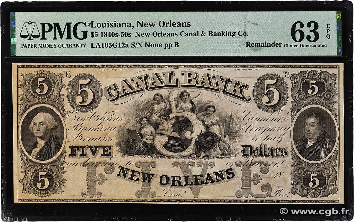 5 Dollars Non émis UNITED STATES OF AMERICA La Nouvelle-Orléans
1840 P.- UNC-