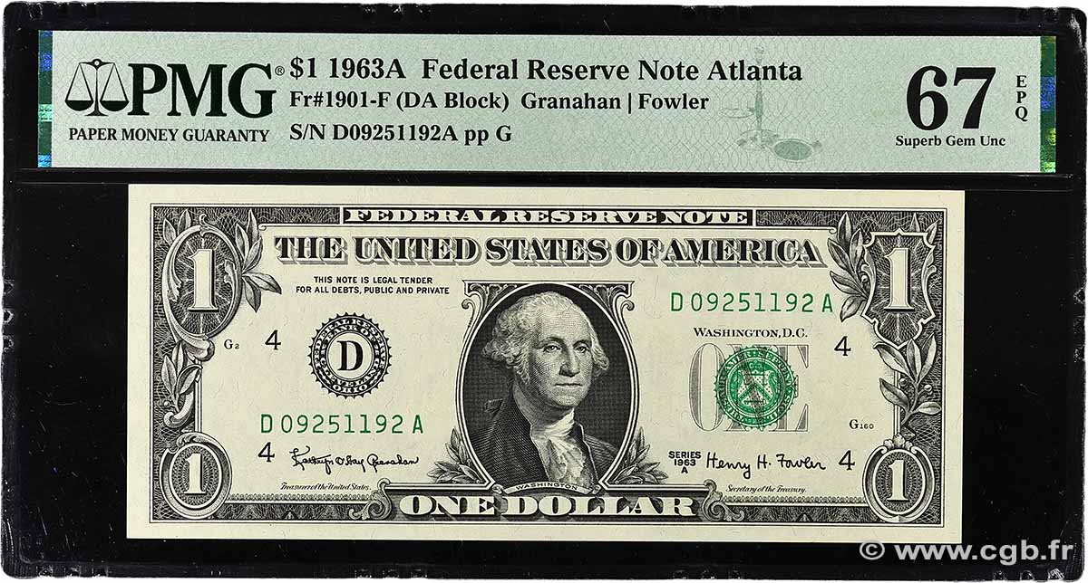 1 Dollar VEREINIGTE STAATEN VON AMERIKA Cleveland 1963 P.443b ST