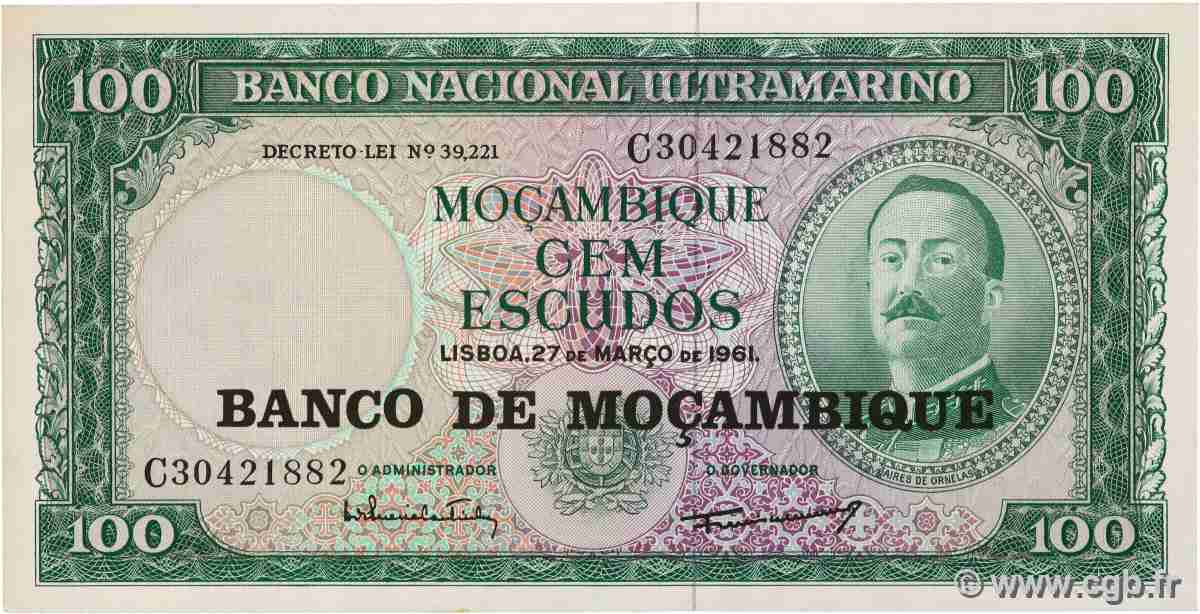 100 Escudos MOZAMBICO 1961 P.117 SPL