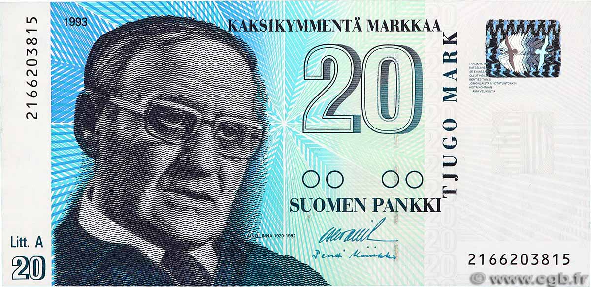 20 Markkaa FINLANDIA 1993 P.122 FDC