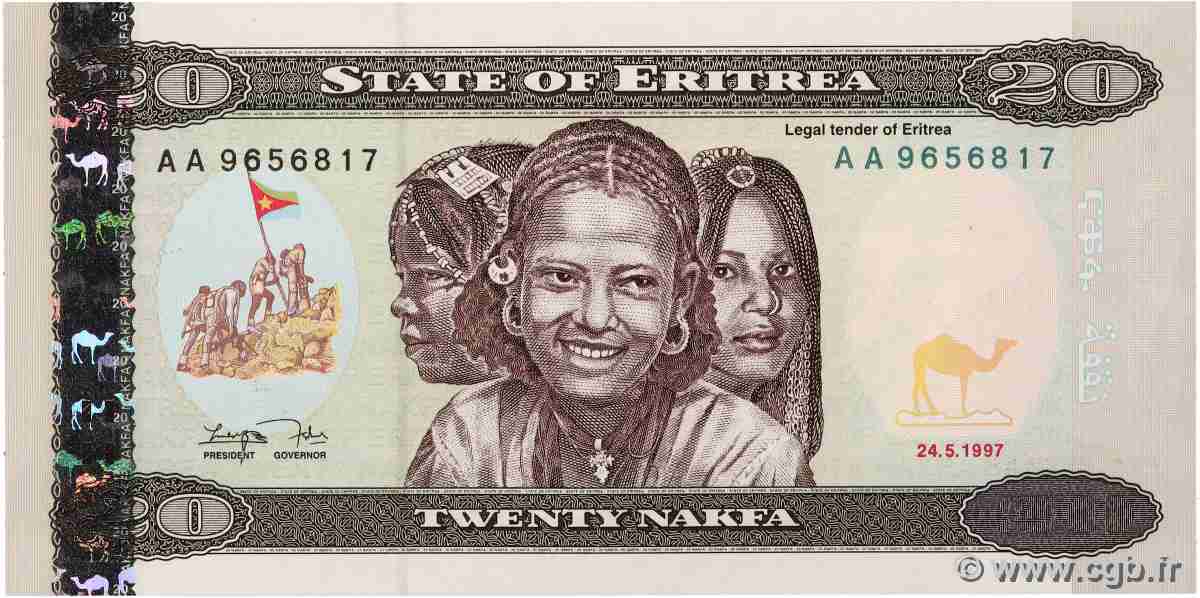 20 Nakfa ERITREA 1997 P.04 q.FDC