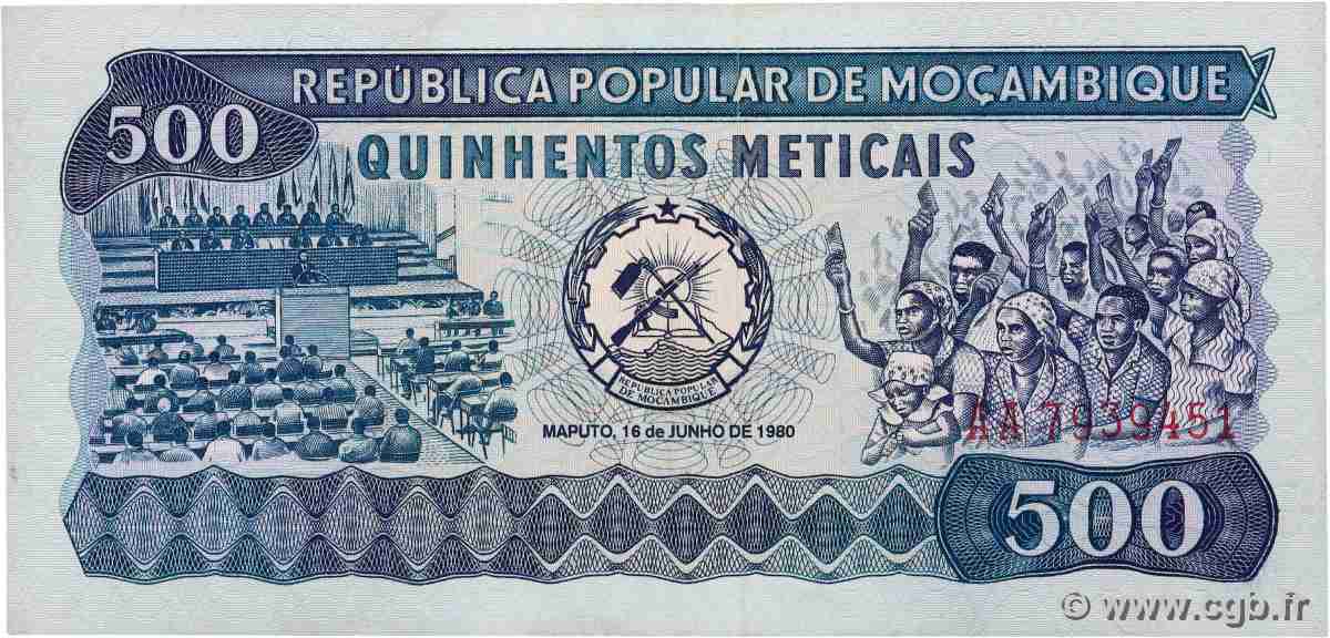 500 Meticais MOZAMBICO 1980 P.127 SPL+
