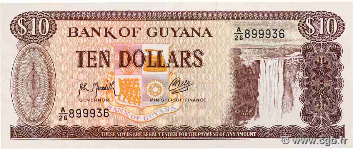 10 Dollars GUYANA 1989 P.23 FDC