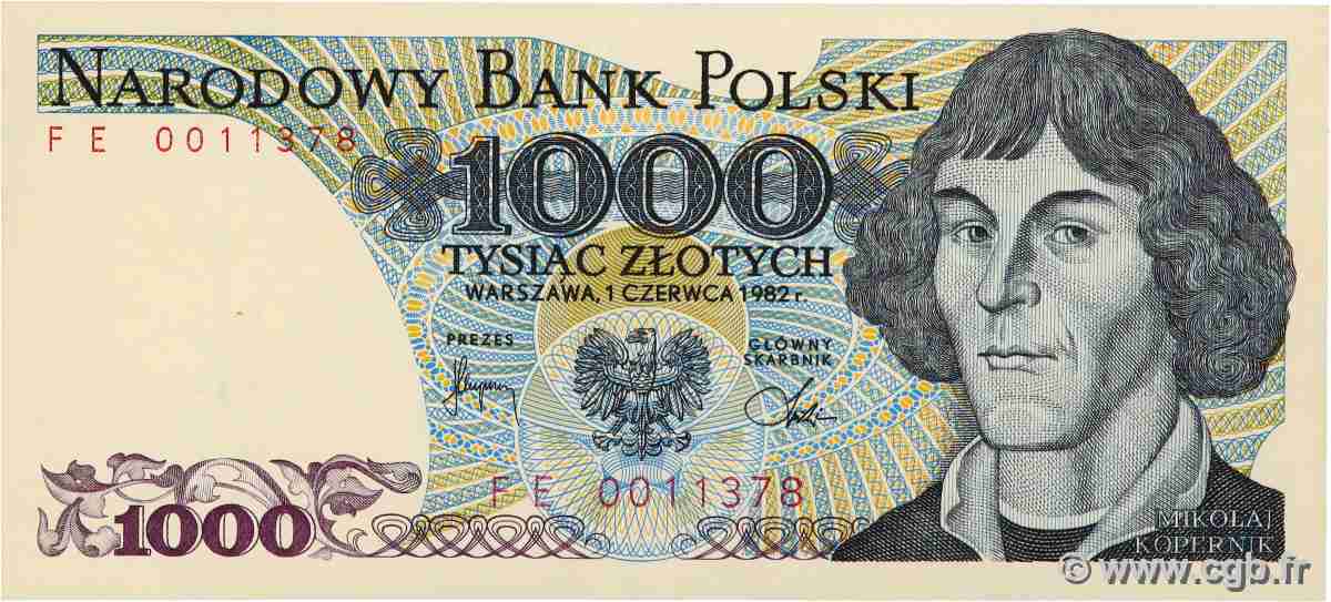1000 Zlotych POLONIA 1982 P.146c q.SPL