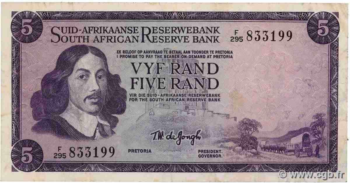 5 Rand Lot SUDAFRICA 1966 P.112b q.BB