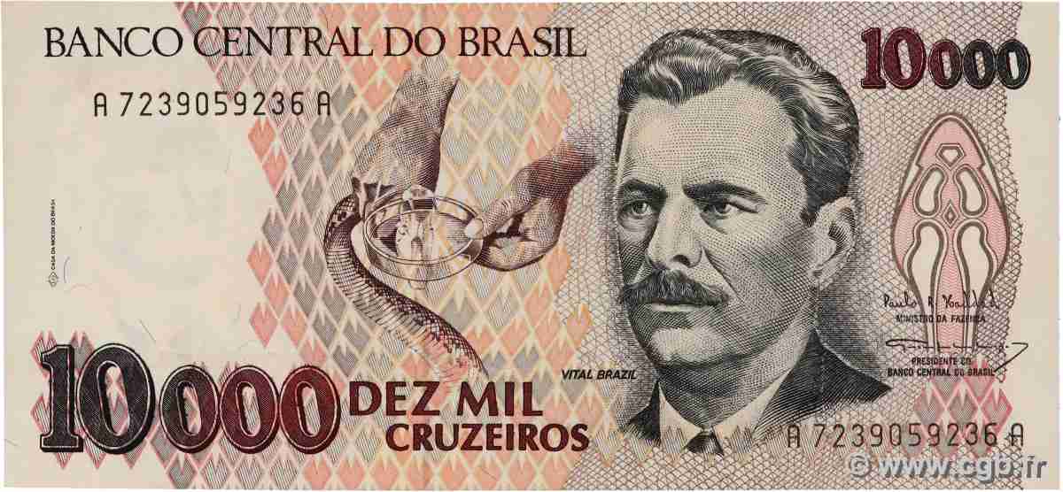 10000 Cruzeiros BRASILE 1993 P.233c SPL