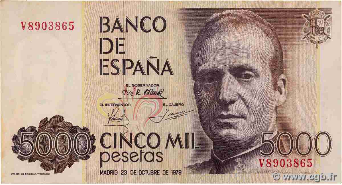 5000 Pesetas SPAGNA 1979 P.160 BB