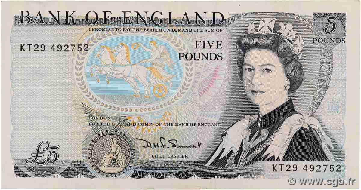 5 Pounds INGHILTERRA 1980 P.378c BB