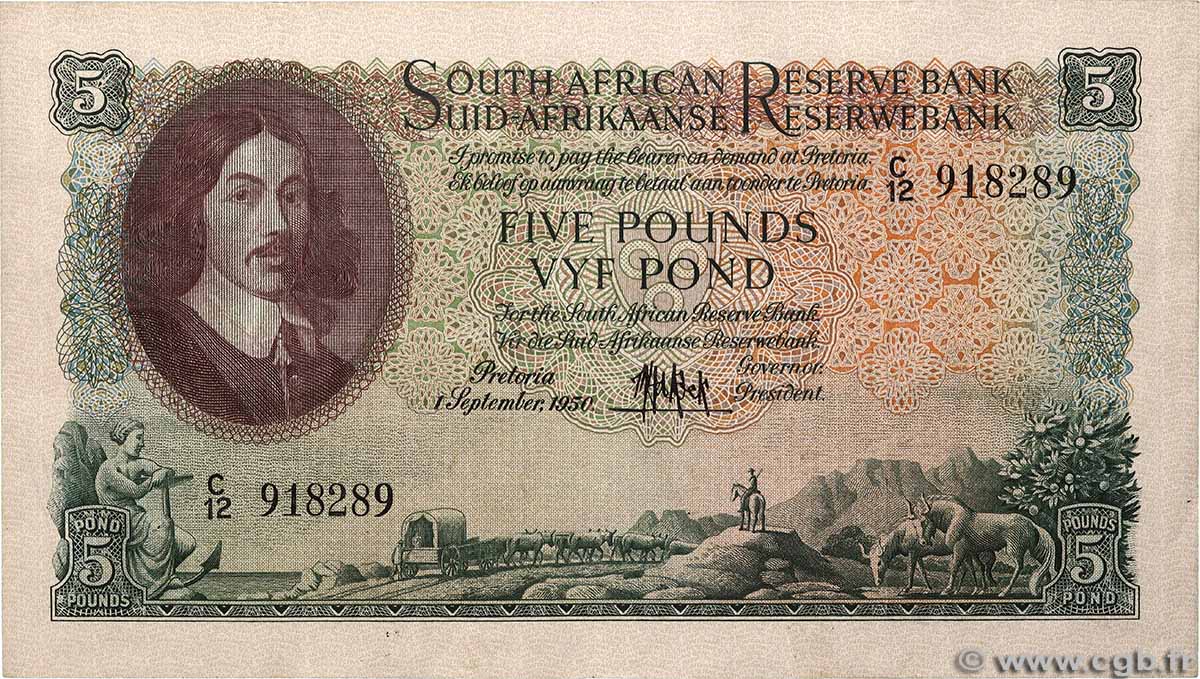 5 Pounds SOUTH AFRICA 1950 P.096a VF+