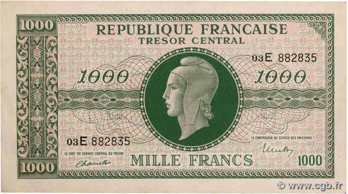 1000 Francs MARIANNE THOMAS DE LA RUE FRANCE 1945 VF.13.02 SUP