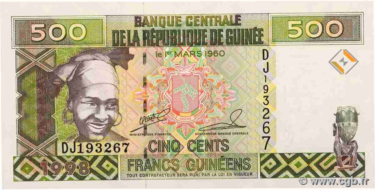 500 Francs Guinéens GUINÉE 1998 P.36 NEUF
