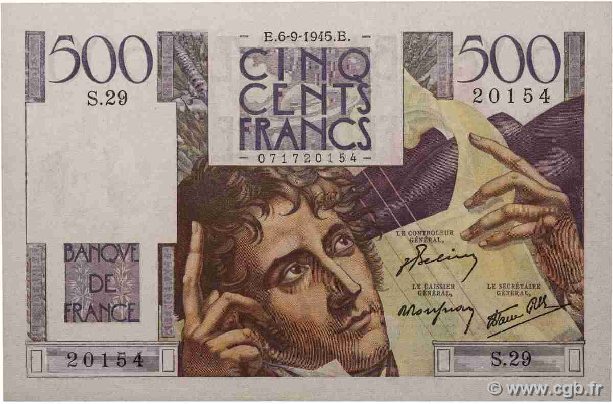 500 Francs CHATEAUBRIAND FRANCE 1945 F.34.02 VF