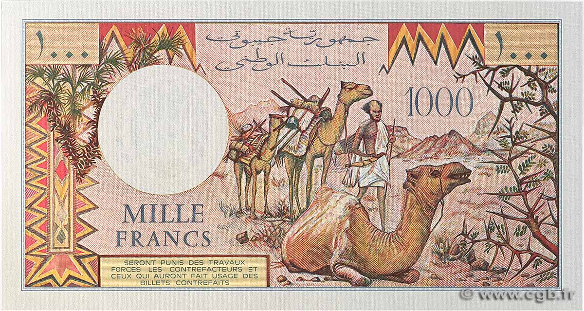 1000 Francs DSCHIBUTI 1991 P.37e fST+