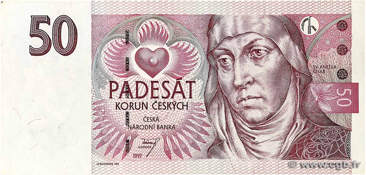 50 Korun RÉPUBLIQUE TCHÈQUE 1997 P.17c TTB+