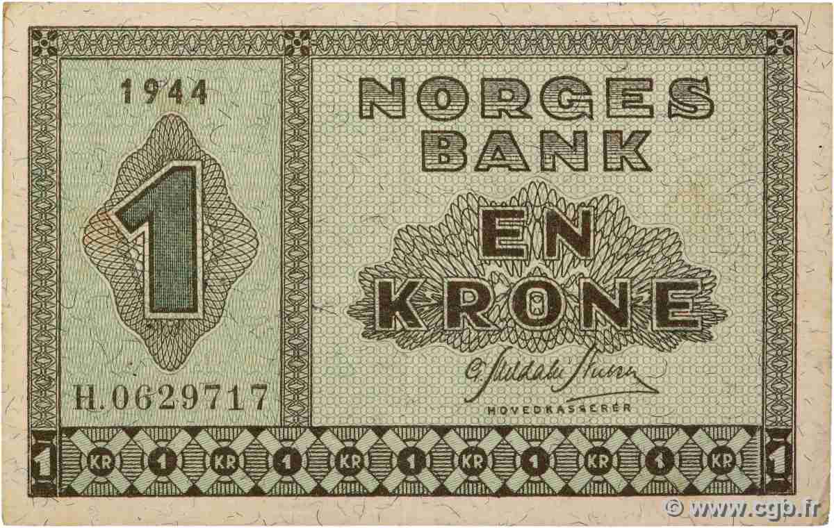 1 Krone NORVÈGE 1943 P.15a VF