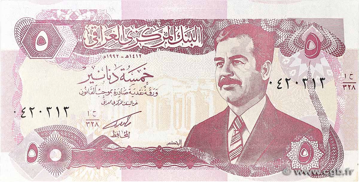 5 Dinars IRAQ 1992 P.080c q.FDC