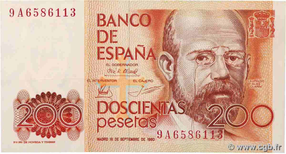 200 Pesetas Remplacement SPAIN 1980 P.156 VF+